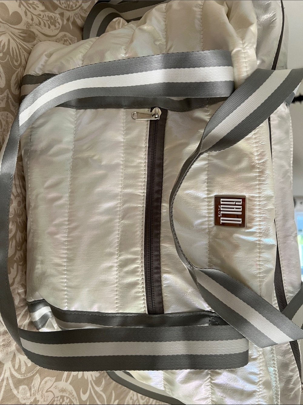 Iridescent White Crossbody Bag